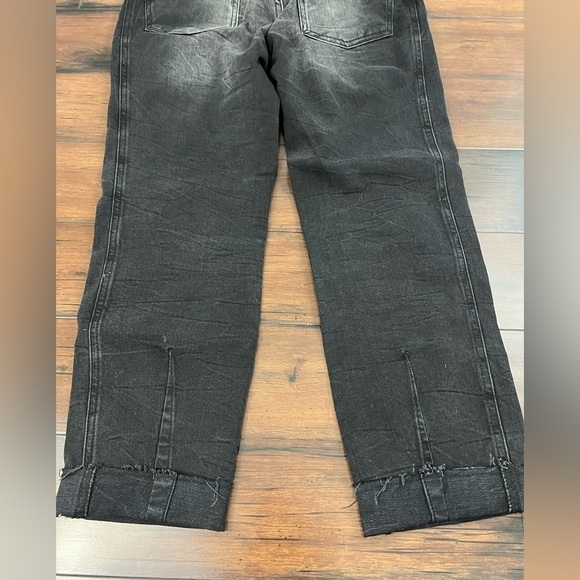 Anthro Pilcro Black Buckled Boyfriend Jeans HighRise Cinch Waist -Size 27 - Picture 12 of 16